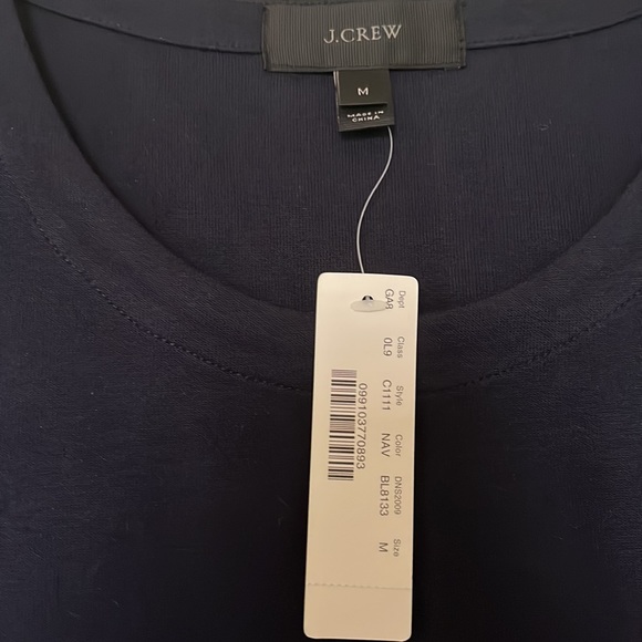 J. Crew Navy Drawstring Short Sleeve Sweatshirt - Picture 4 of 5